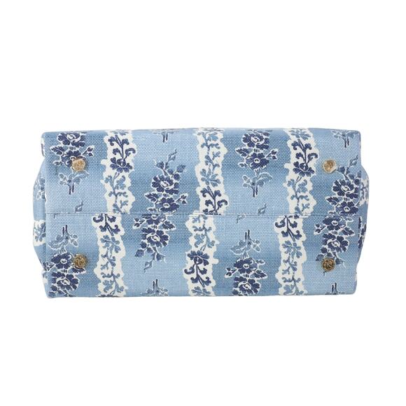 Spartina 449 Blue and Tan Tote with Floral Lace - Picture 9 of 10